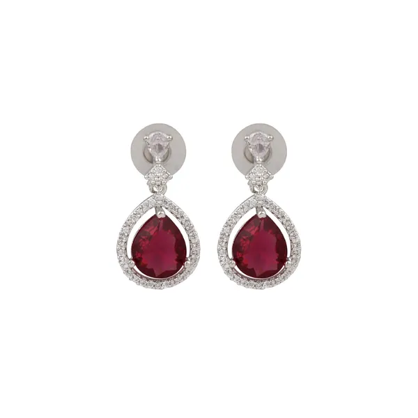 Sparkling_Red_Teardrop_Necklace_Set