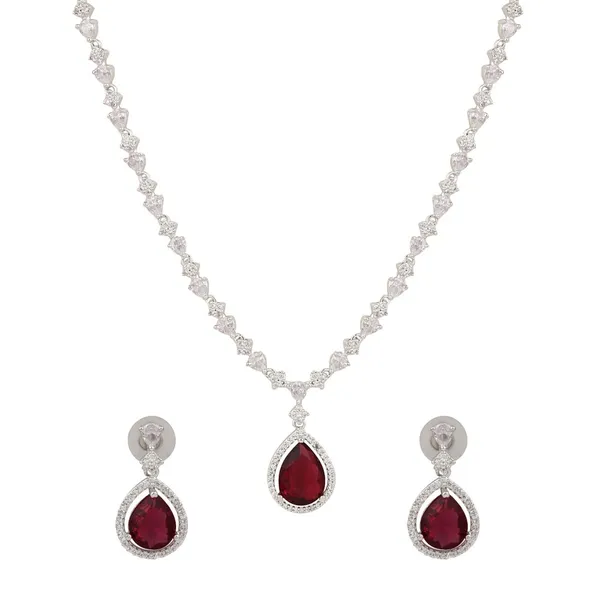 Sparkling_Red_Teardrop_Necklace_Set
