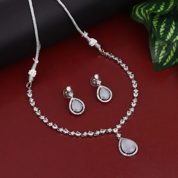 Sparkling_Grey_Teardrop_Necklace_Set