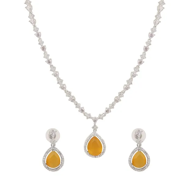 Sparkling_Yellow_Teardrop_Necklace_Set