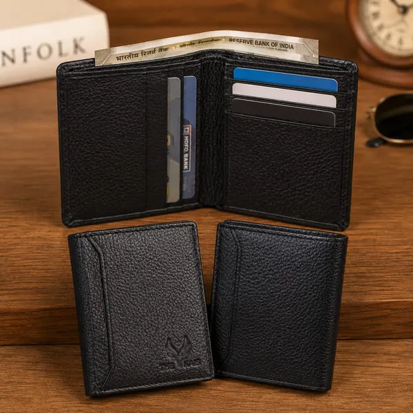 Black_Textured_Leather_Look_3-Piece_Wallet_Set_for_Men