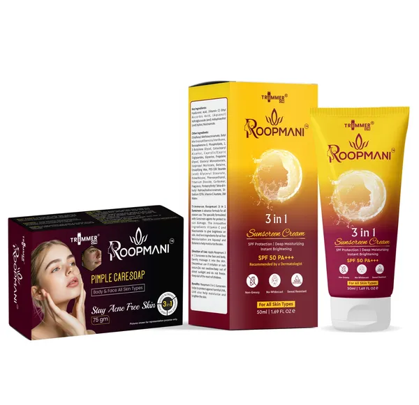 Roopmani_Pimple_Care_Soap_+_3_in_1_Sunscreen_Cream_Combo_Pack_(75_Gram_+_50_Ml)
