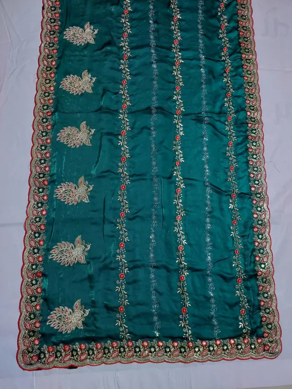Teal_Embroidered_Saree_for_Women