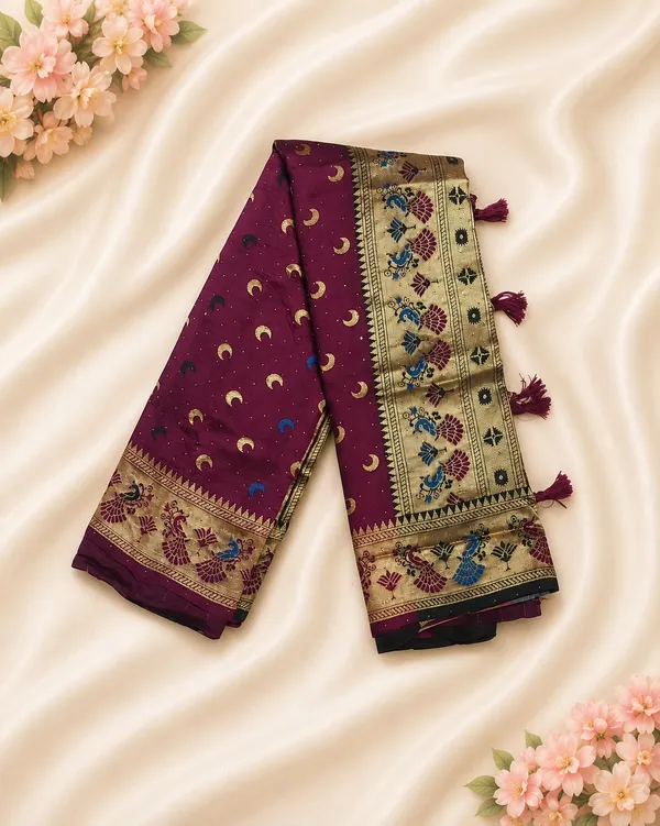 Maroon_Traditional_Saree_For_Women