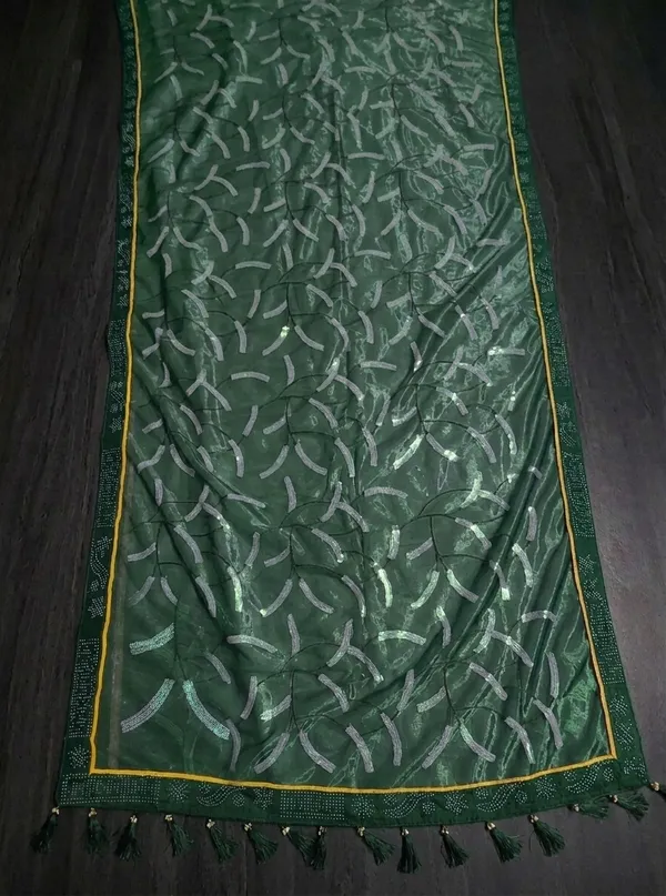 Green_Twill_Net_With_Satari_Work_Saree_For_Women