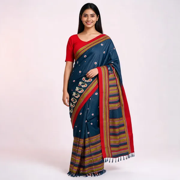 Blue_Turkey_Silk_With_Handwork_Saree_For_Women