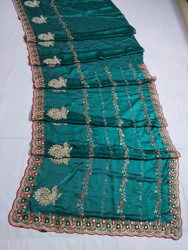 Teal_Embroidered_Saree_for_Women