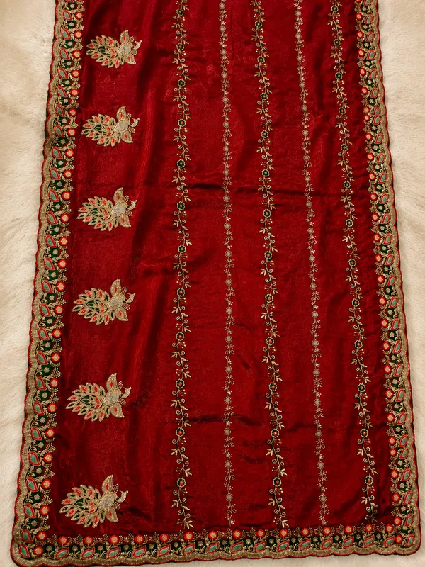 Red_fandi_double_shade_saree_with_zarkan_stone_work