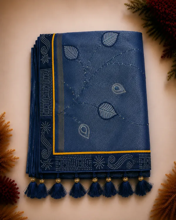 Blue_twill_Net_With_Satari_Work_Saree_For_Women