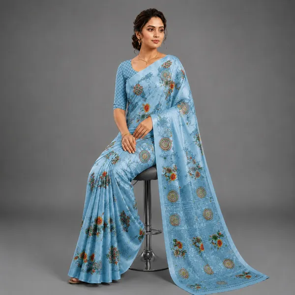 Blue_Floral_Print_Saree_for_Women