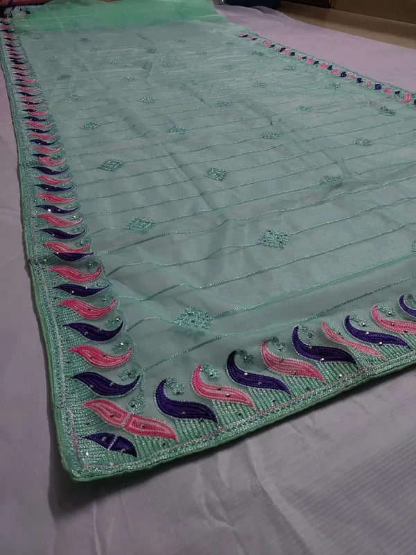 Mint_Green_Embellished_Saree_for_Women