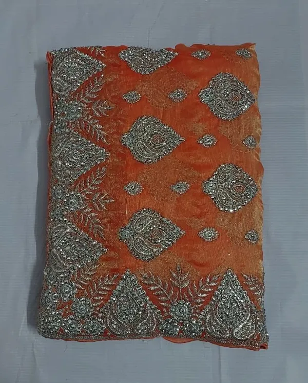 Orange_Printed_Ethnic_Saree_for_Women