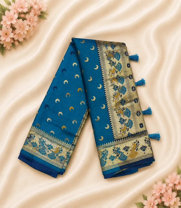 Blue_Printed_Dupatta_with_Tassels_for_Women