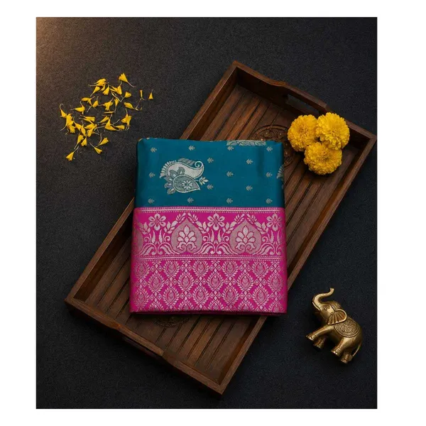 Teal_Traditional_Woven_Saree_for_Women