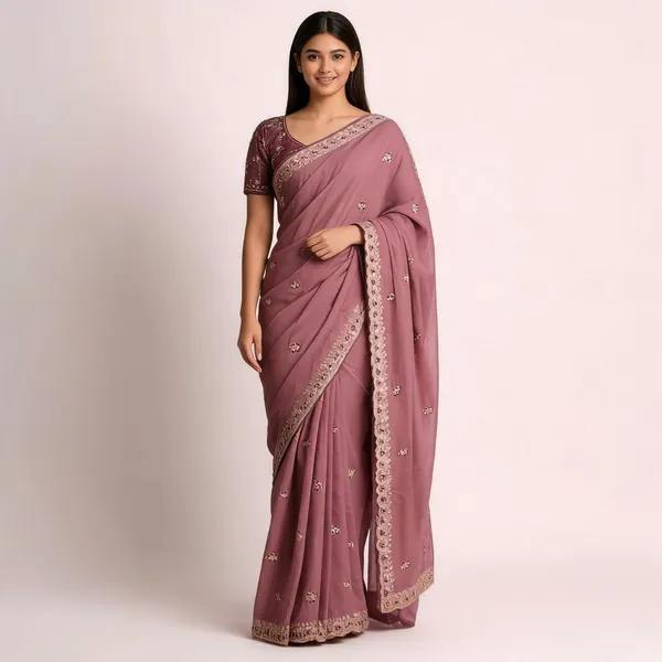Pink_With_Louse_And_Handwork_Saree_For_Women