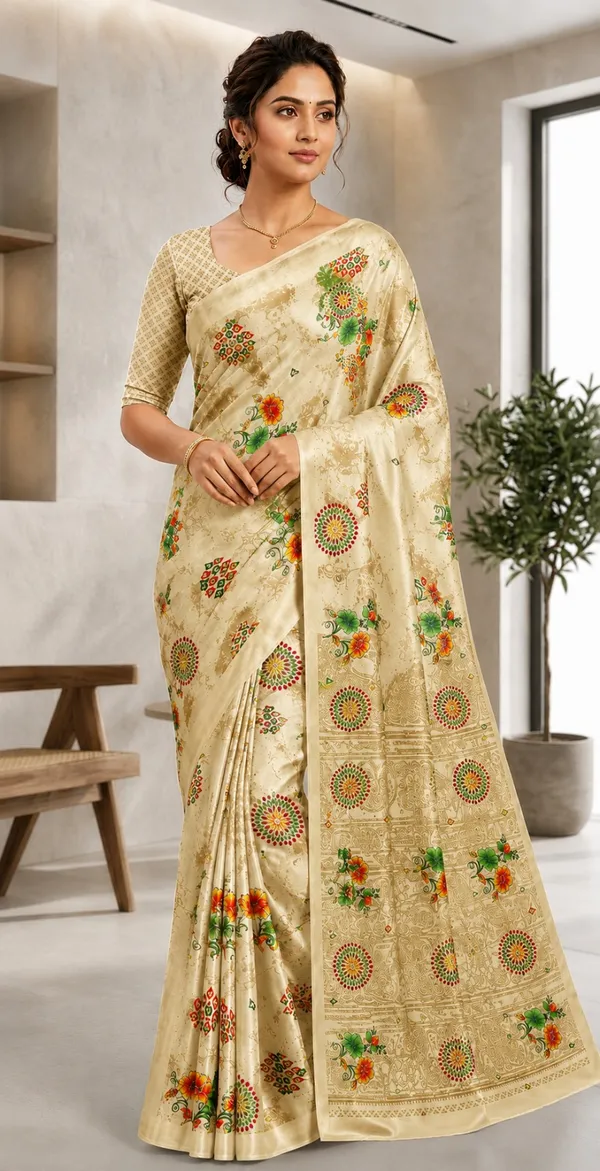 Cream_Printed_Saree_for_Women