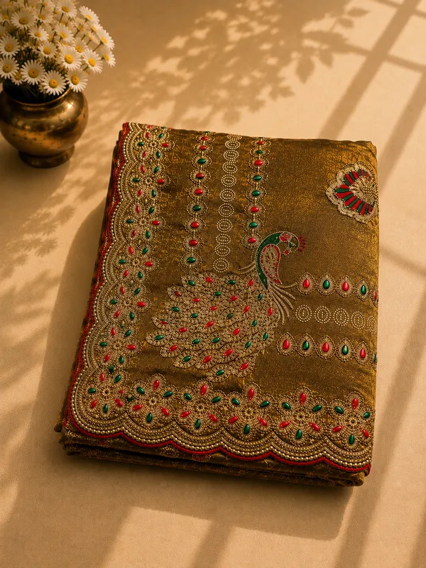 Mehndi_fandi_double_shade_saree_with_zarkan_stone_work