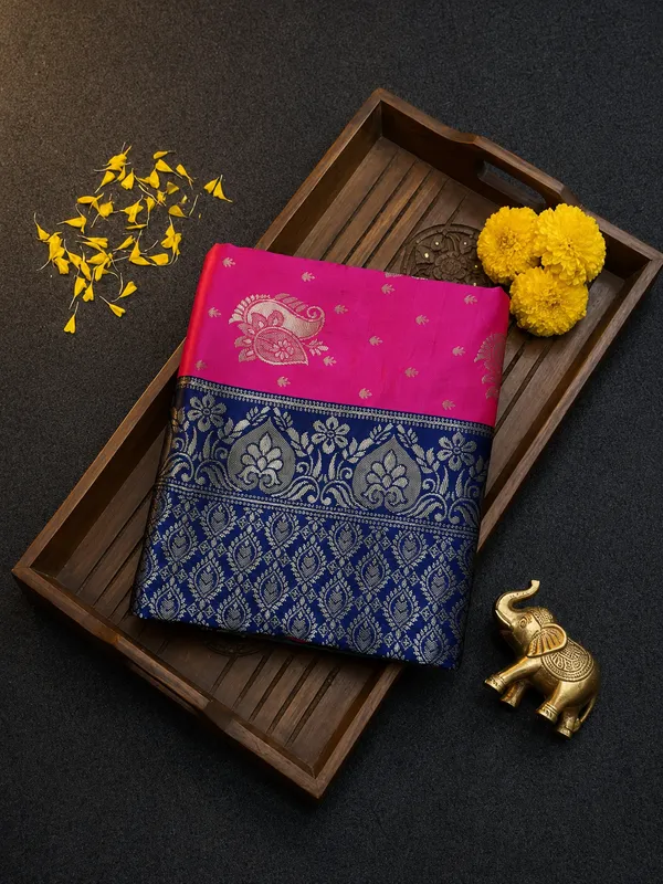 Pink_Litchi_Silk_Saree_For_Women