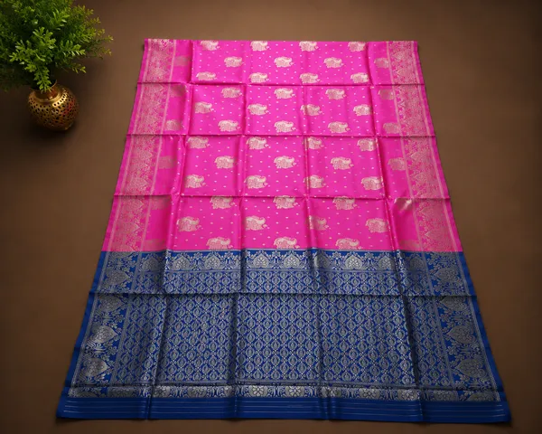 Pink_Litchi_Silk_Saree_For_Women