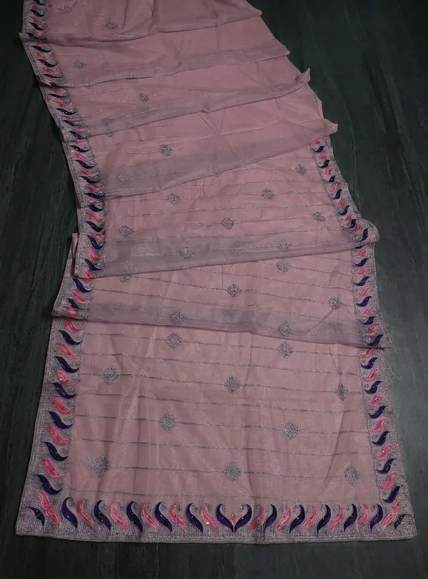 Pink_twill_Net_With_Handwork_Stone_And_Satari_work_saree