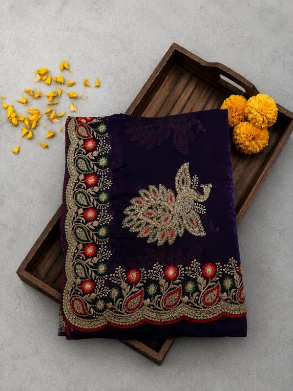 Purple_fandi_double_shade_saree_with_zarkan_stone_work