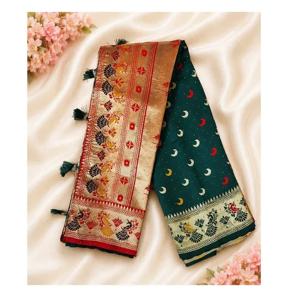 Green_Moon_Print_Shawl_With_Peacock_Border_for_Women
