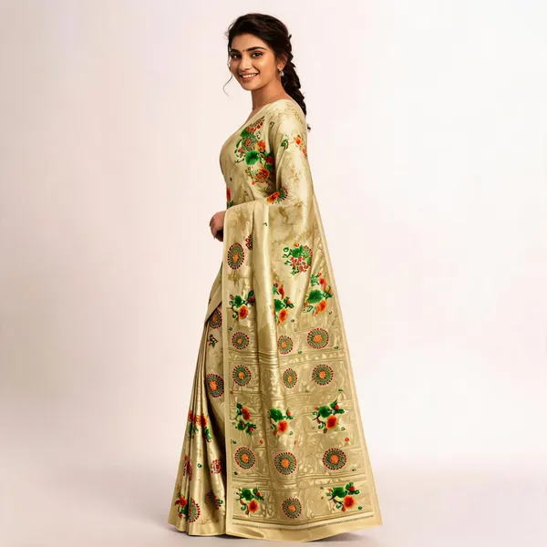 Cream_Sark_Turki_Crepe_Saree_For_Women
