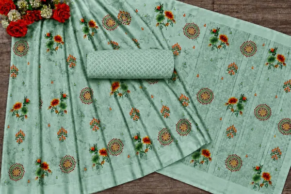 Mint_Green_Printed_Saree_for_Women