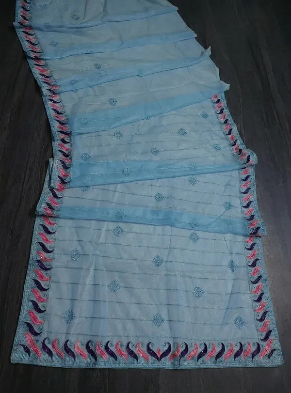 Sky_twill_Net_With_Handwork_Stone_And_Satari_work_saree