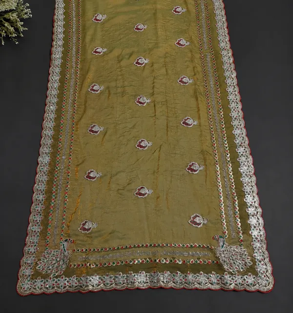 Brown_Fandi_Double_Shade_With_Zarkhan_Stone_Work_Saree_For_Women