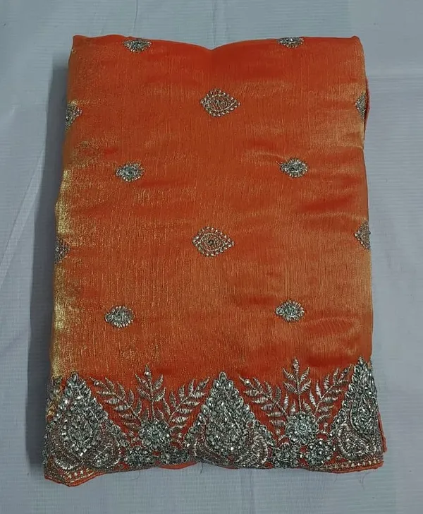 Orange_Printed_Ethnic_Saree_for_Women