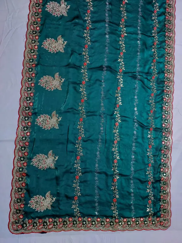 Teal_Embroidered_Saree_for_Women