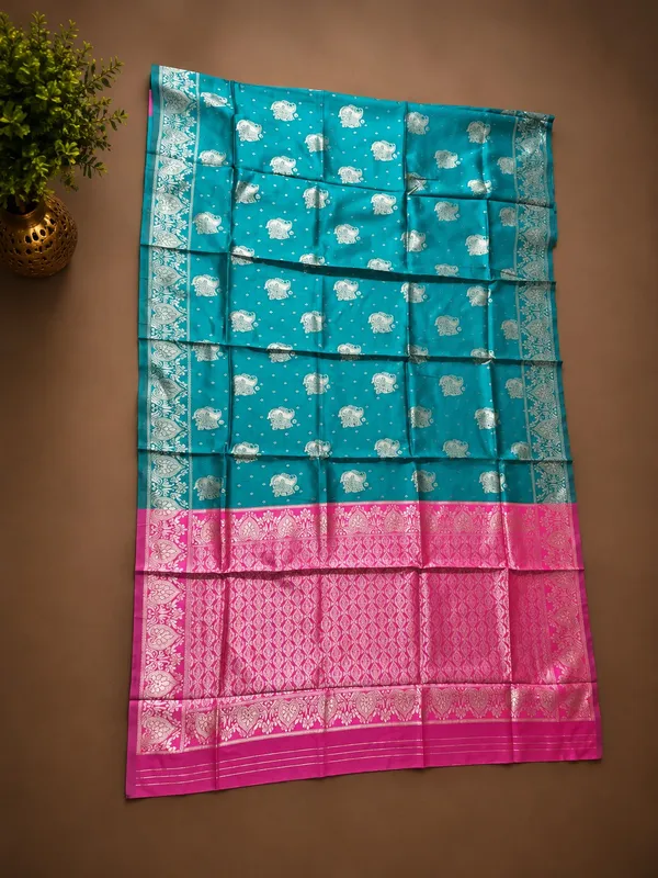 Teal_Traditional_Woven_Saree_for_Women
