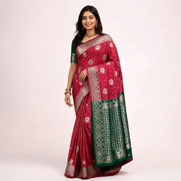 Pink_Litchi_Silk_Saree_For_Women