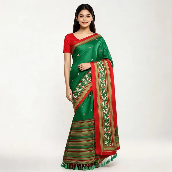 Green_Turkey_Silk_With_Handwork_Saree_For_Women
