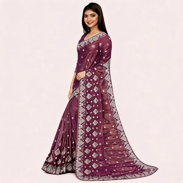 Purple_Jimi_Chu_Silver_Work_Saree_For_Women