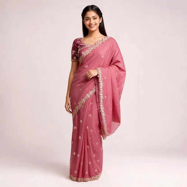 Pink_With_Louse_And_Handwork_Saree_For_Women