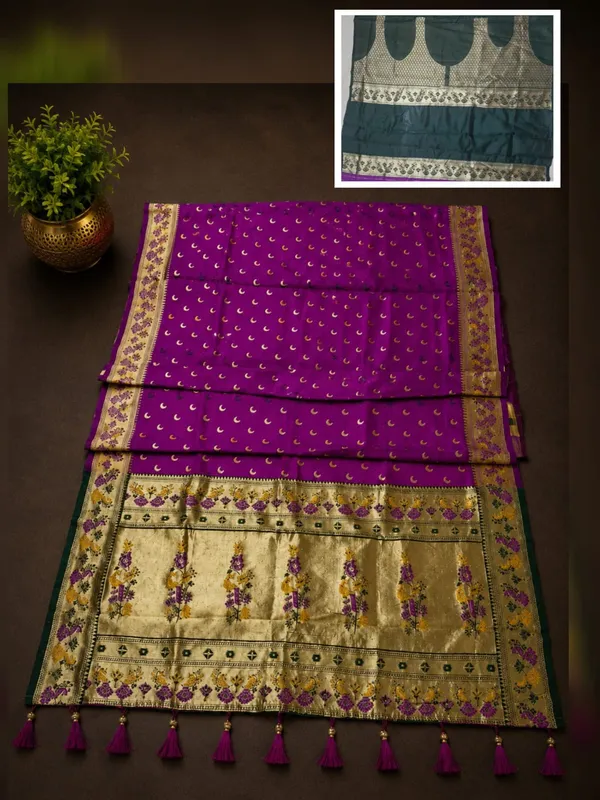 purple_Banarasi_Silk_Chandraona_With_Small_Stone_Saree_For_Women