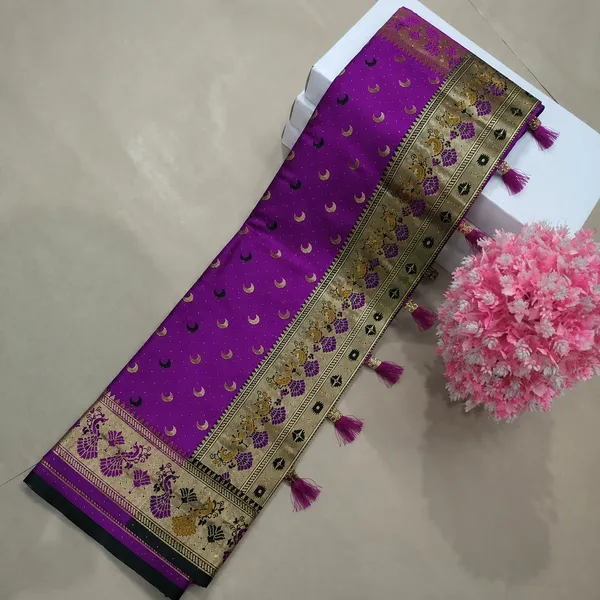 purple_Banarasi_Silk_Chandraona_With_Small_Stone_Saree_For_Women