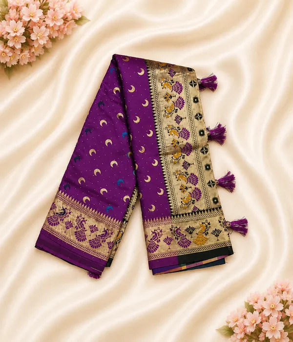 purple_Banarasi_Silk_Chandraona_With_Small_Stone_Saree_For_Women