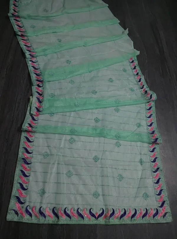 Mint_Green_Twill_Net_With_Handwork_Stone_And_Satari_Work_Saree_For_Women