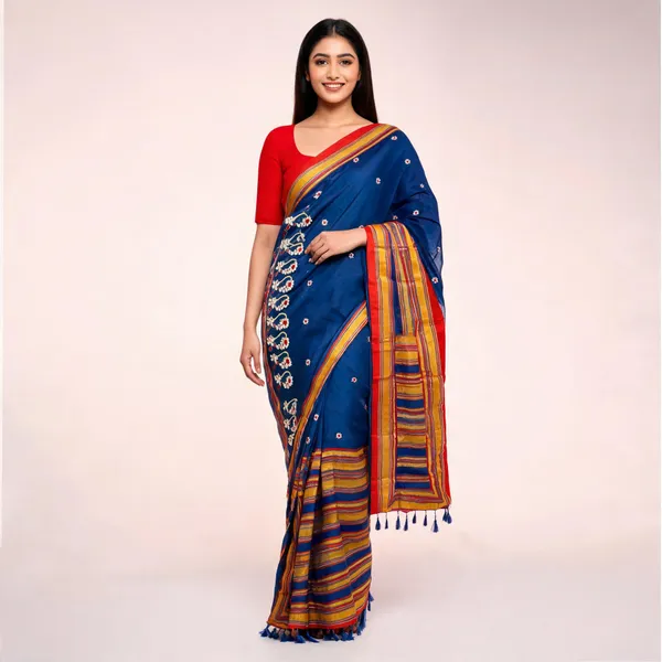 Blue_Turkey_Silk_With_Handwork_Saree_For_Women
