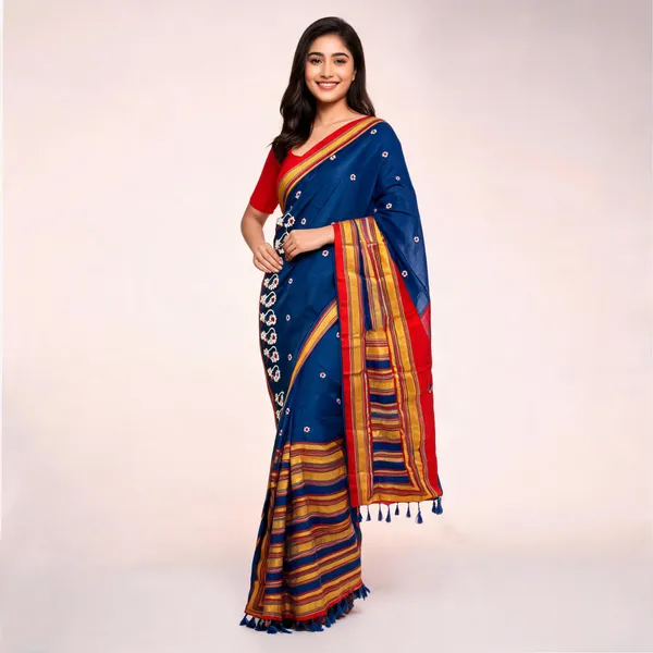 Blue_Turkey_Silk_With_Handwork_Saree_For_Women