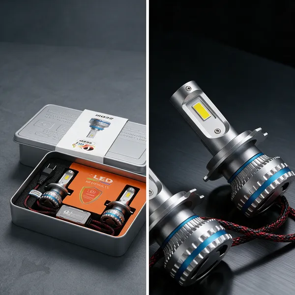 White_Aluminium_Pc_220W_High_Power_LED_Car_Headlight_Bulb_Kit