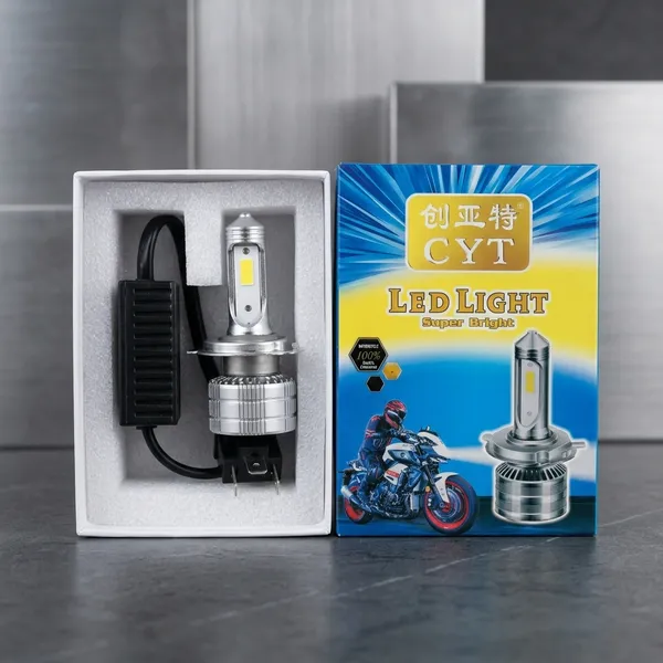Silver_And_Black_Aluminium_Abs_Cylindrical_LED_Motorcycle_Headlight_Bulb