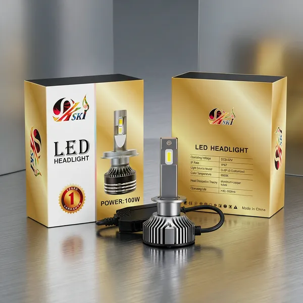 Black_Aluminium_Pc_Automotive_100W_External_Driver_LED_Headlight_Bulb