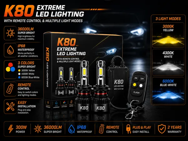 Black_Aluminium_Pc_Automotive_K80_Three_Color_Remote_LED_Headlight_Bulb