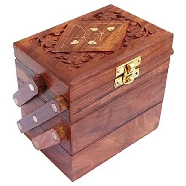 Wooden_Traditional_Floral_Carved_Multi-Tier_Storage_Box