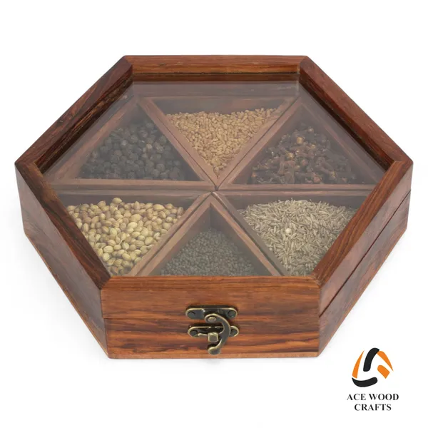 Wooden_Hexagonal_Compartment_Spice_Box