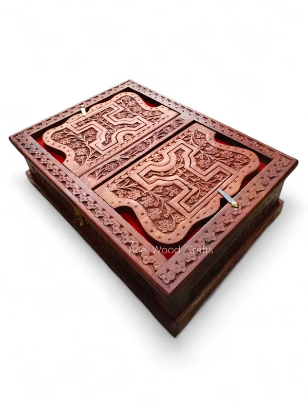 Wooden_Carved_Ornate_Book_Stand_Storage_Box